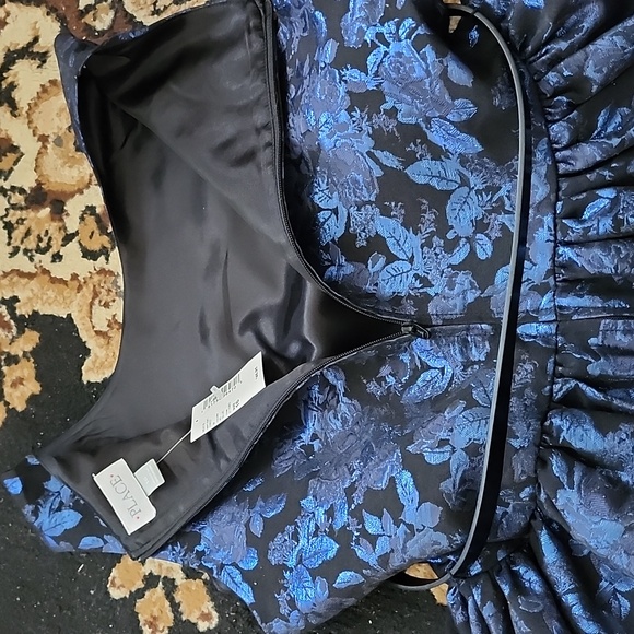 NWT! Place Special Occasion Elegant Blue Floral Kids Dress; 16 - Picture 10 of 14